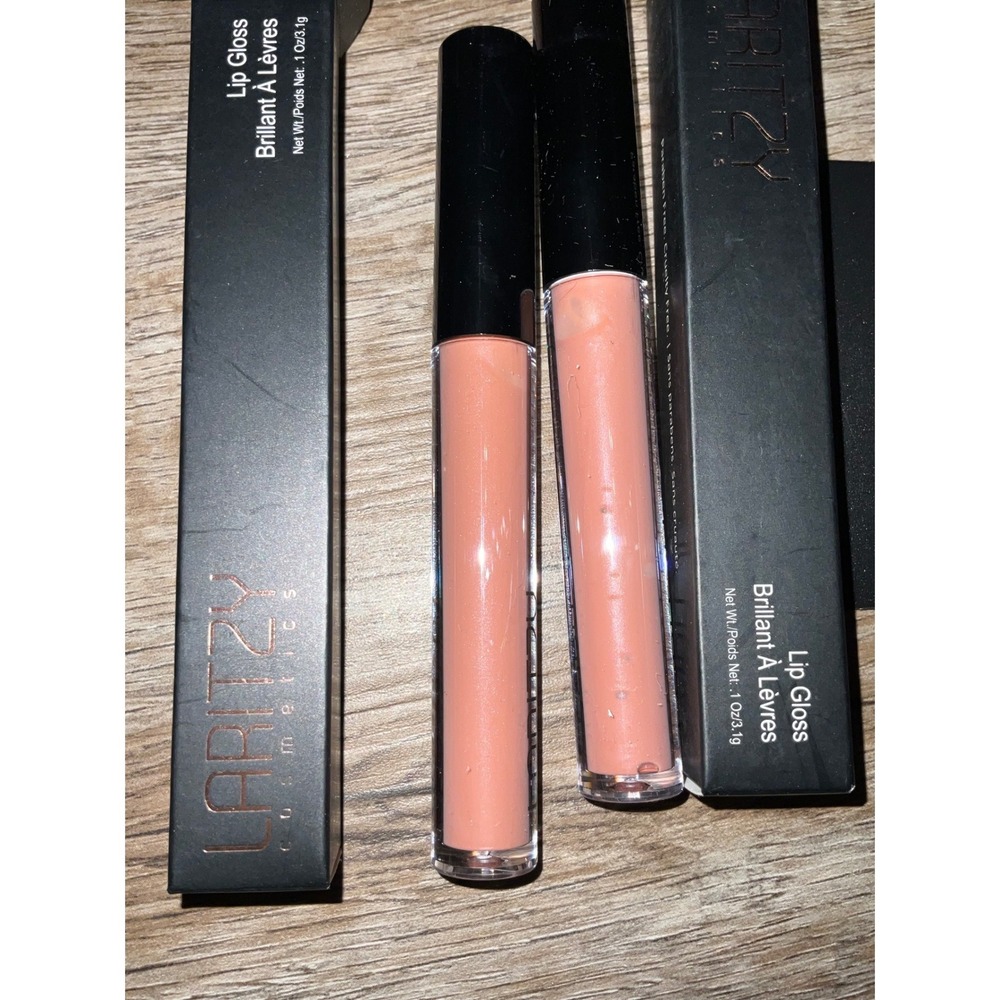 Laritzy Lip Gloss Vibe color Set of 2 High Shine Liquid Formula NIB